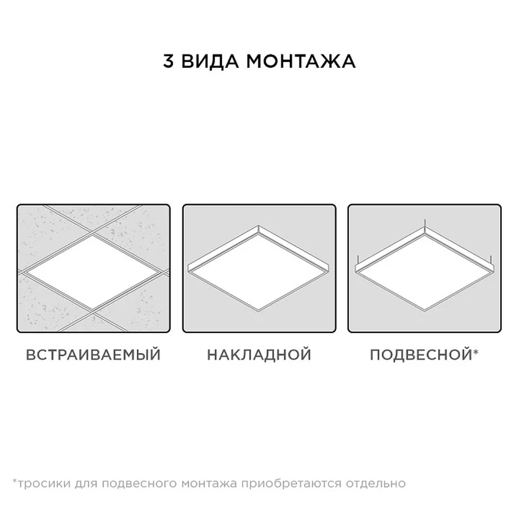 O42-001 Светодиодная панель универсальная, Армстронг, 36Вт, 3300Лм, 4000К, 595х595х19мм