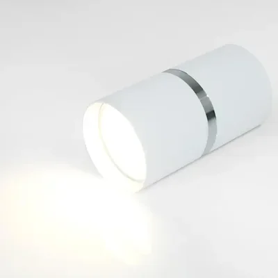 Спот GWL-GU10-M-IP20 Белый + Серебярное кольцо Диаметр