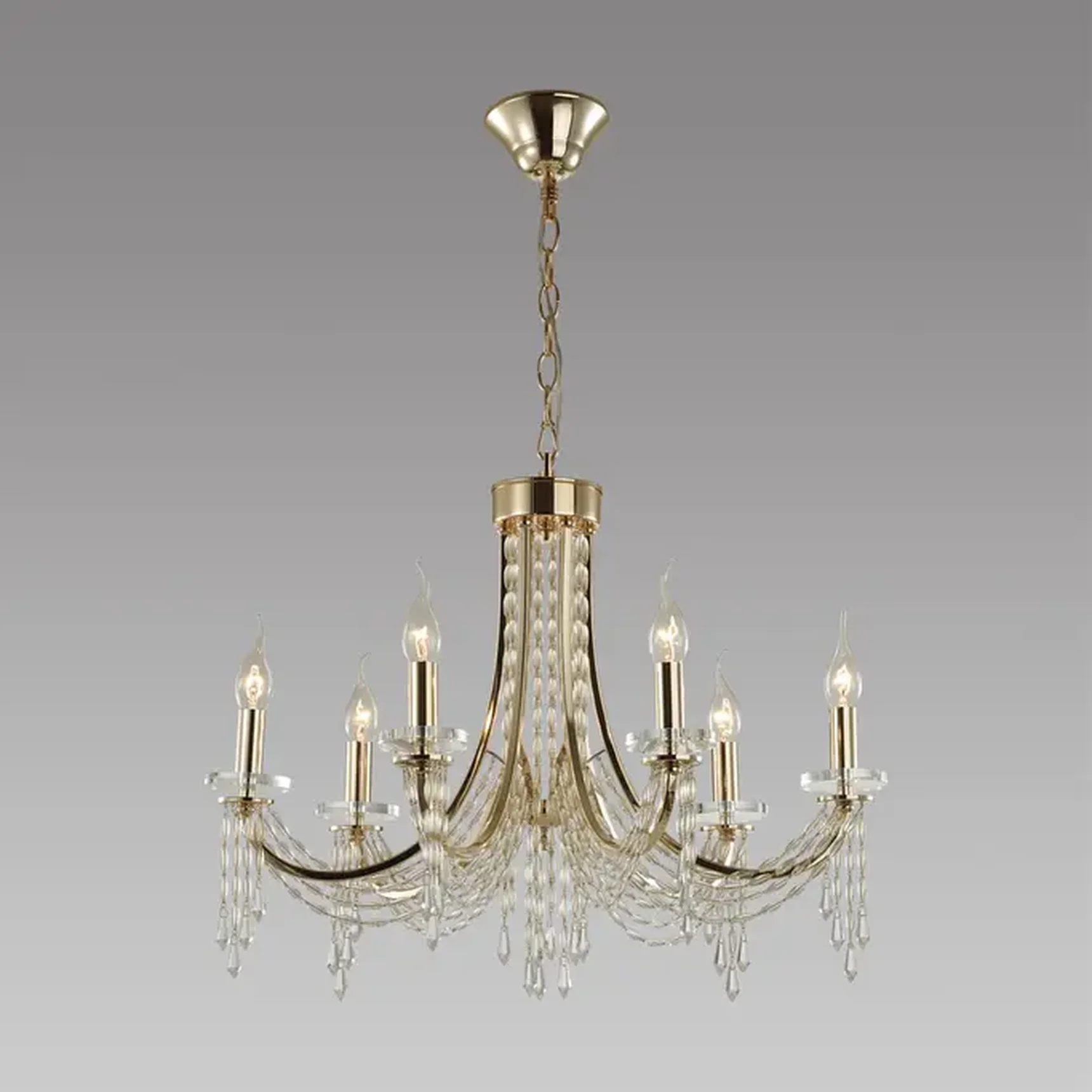 5063/6 CLASSIC ODL24 647 золото/прозрачный/металл/хрусталь Люстра E14 6*40W CAPEL