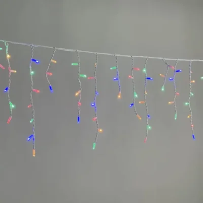 Гирлянда Бахрома 3,1 x 0,5 м Разноцветная 220В, 120 LED, Провод Белый Каучук, IP65