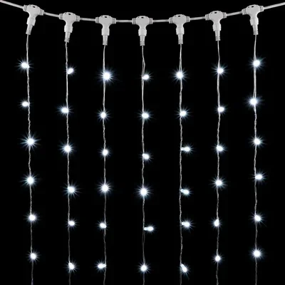Гирлянда Занавес с Колпачком 1 x 6 м Белый 220В, 600 LED, Провод Прозрачный ПВХ, IP65