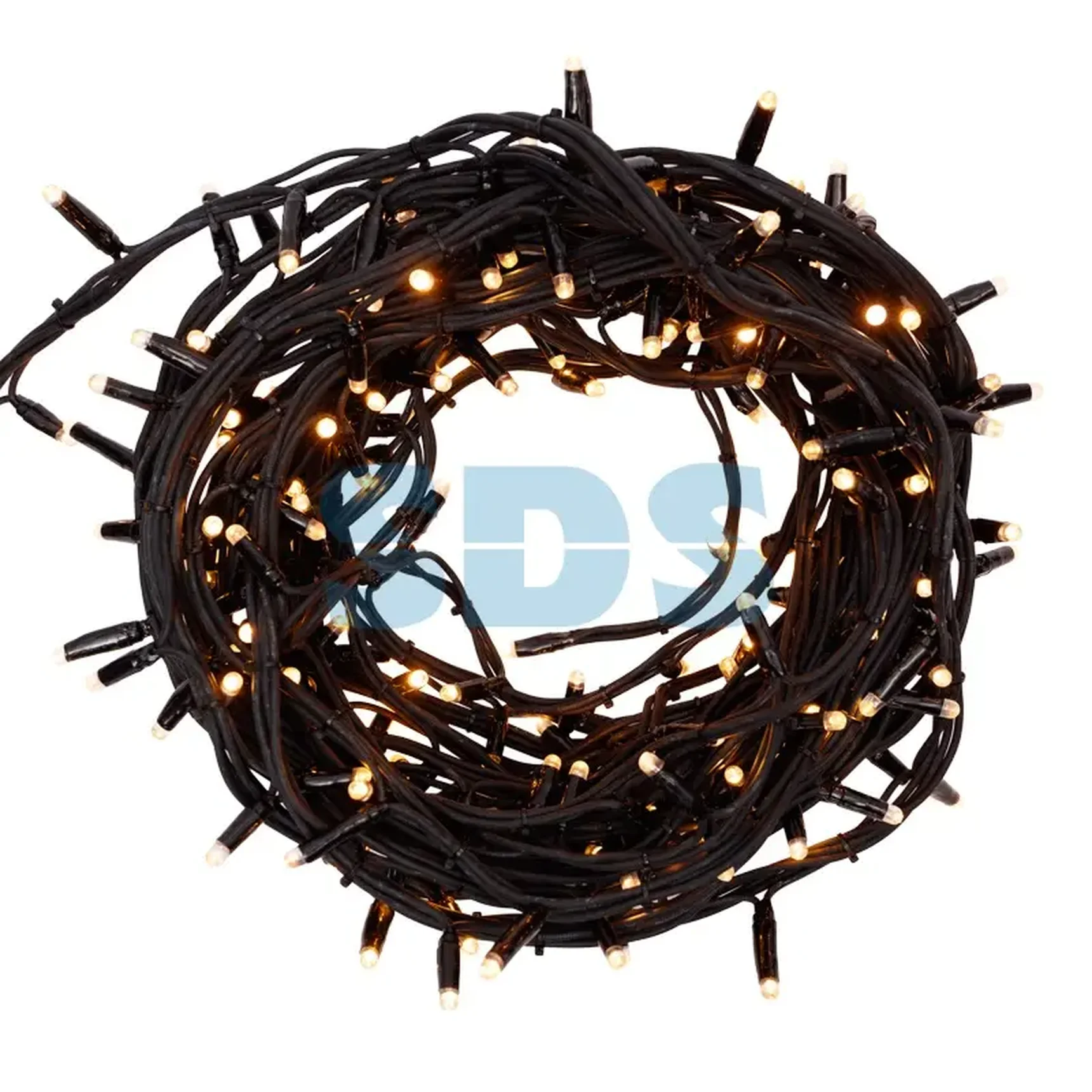 Гирлянда Твинкл Лайт 20 м, черный КАУЧУК, 240 диодов, цвет ТЕПЛЫЙ БЕЛЫЙ