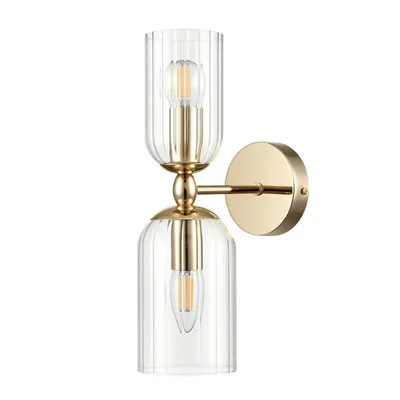 6586/2W MODERNI LN25 золото/прозрачный, металл/стекло Бра E14 2*40W 220V KASSIA