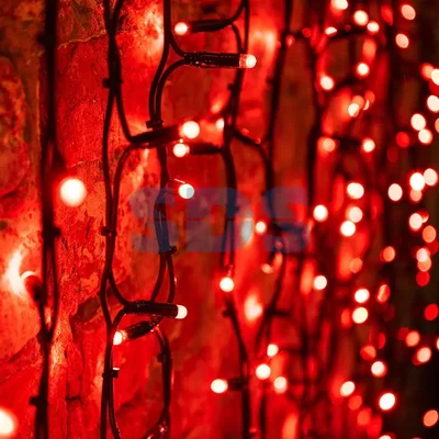 Гирлянда Светодиодный Дождь 2х1,5м, постоянное свечение, черный провод КАУЧУК, 230 В, диоды КРАСНЫЕ, 360 LED