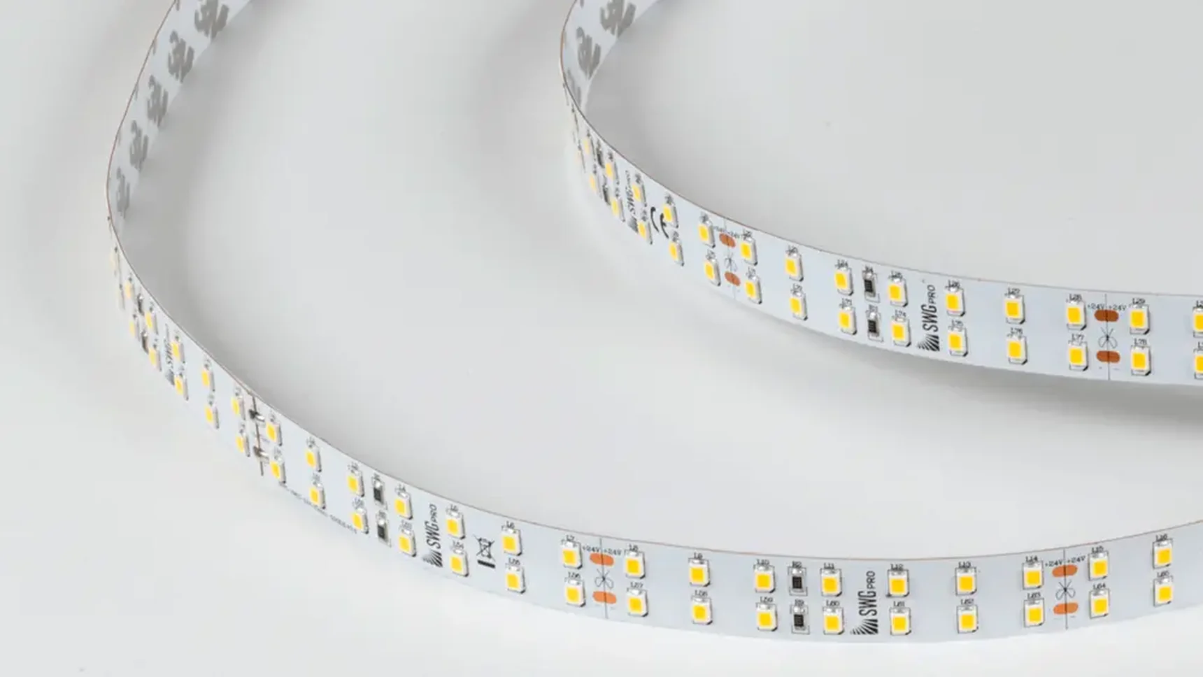 Светодиодная лента SWG PRO 2835, 196 LED/м, 20 Вт/м, 24В , IP20, Цвет: Нейтральный белый, SWG2P196-24-20-NW-20