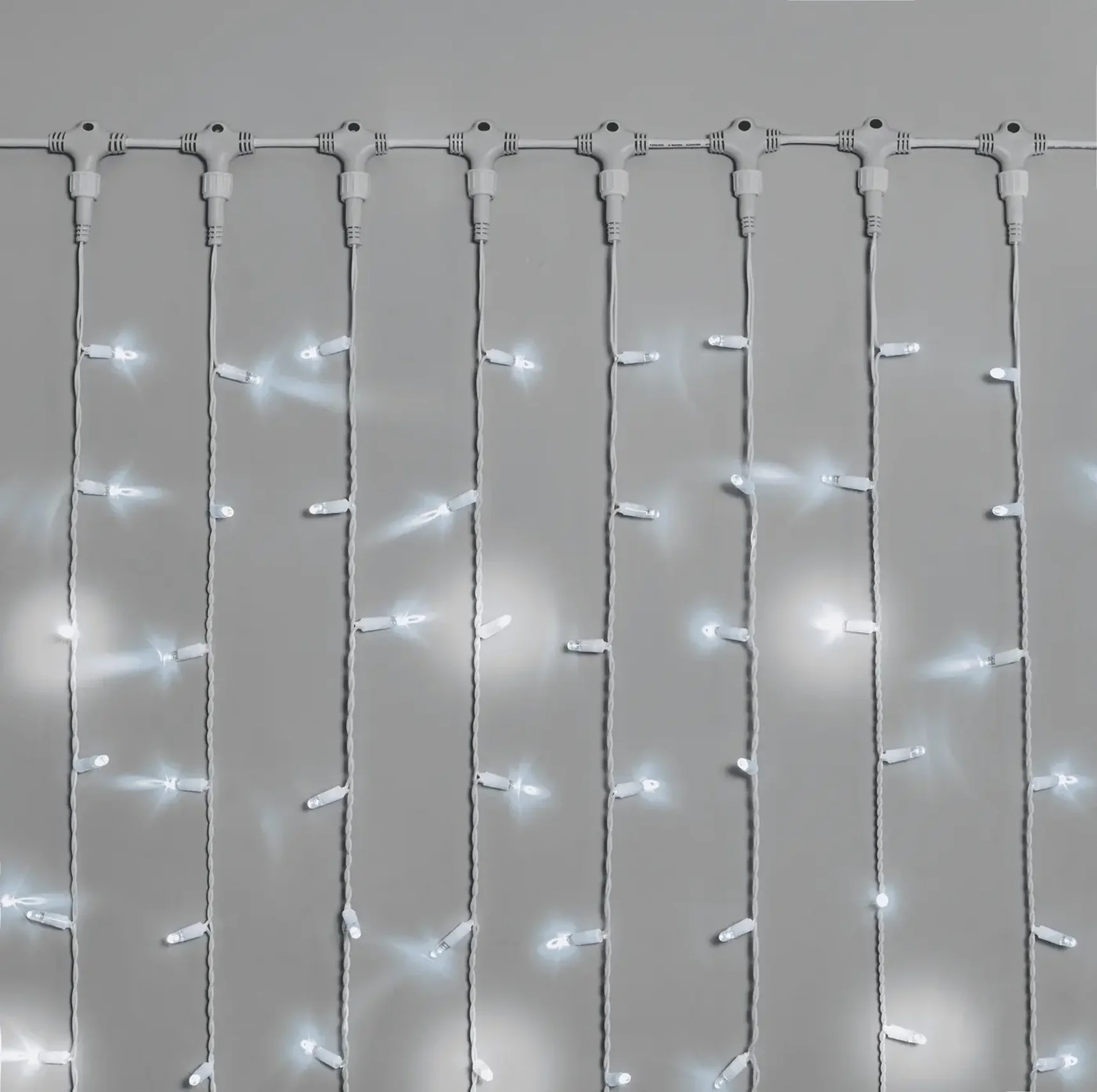 Гирлянда Занавес INOXHUB 2х3м, мерцающий, 600 LED, 220В, IP65, белая резина 2.3мм, БЕЛЫЙ