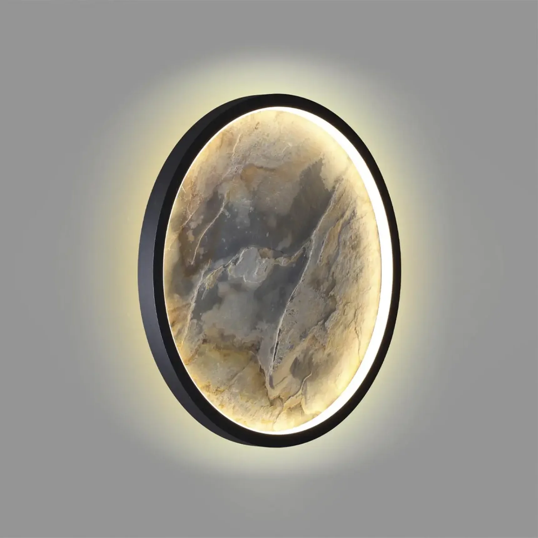 5078/25L L-VISION ODL24 539 черн./серо-беж./металл/натур.камень/акрил Настен.-потолочн.cветильн. LED 25W 3000K STOFLAKE