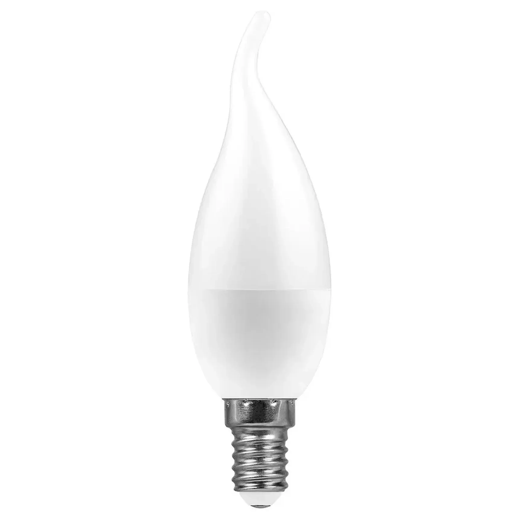 Лампа светодиодная, (9W) 230V E14 6400K свеча на ветру C37Т, LB-570