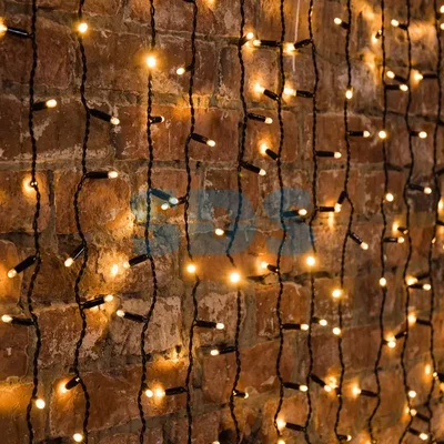 Гирлянда Светодиодный Дождь 2х3м, постоянное свечение, черный провод, 230 В, диоды ТЕПЛЫЙ БЕЛЫЙ, 760 LED