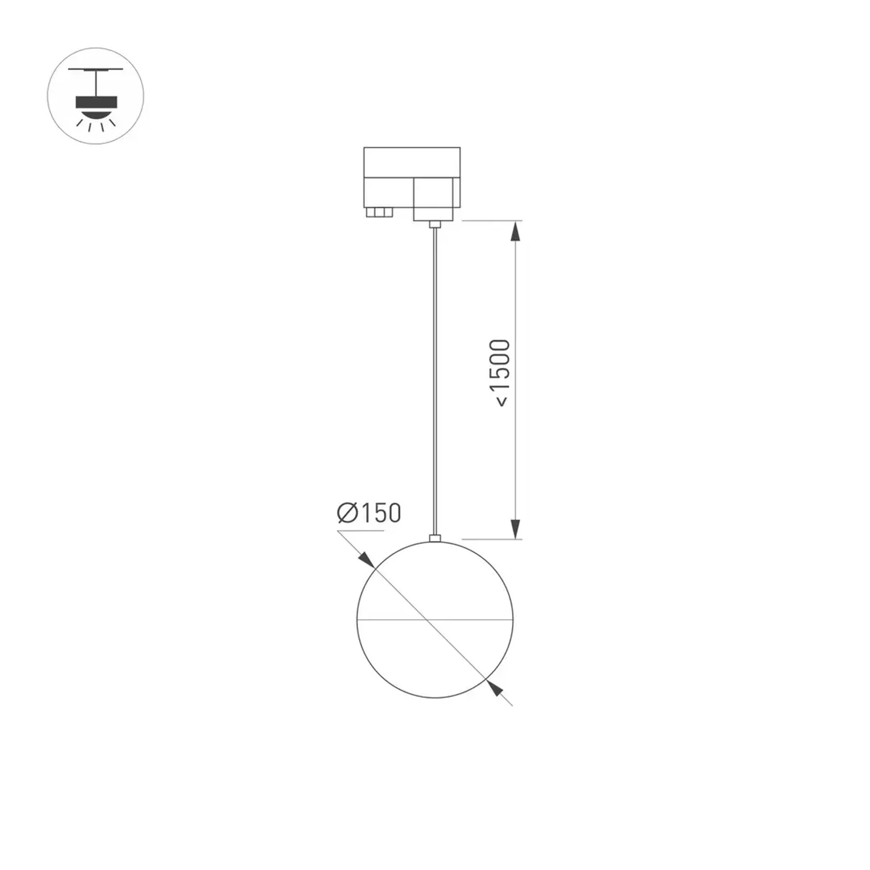 Светильник LGD-EMISFERO-TRACK-HANG-2TR-R150-11W Day4000 (WH, 170 deg, 230V) (Arlight, IP20 Металл, 3 года)
