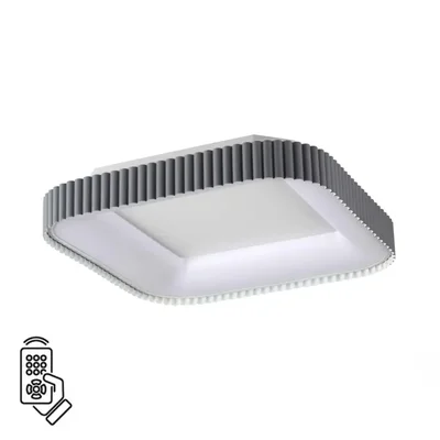 7769/56L AVRA LED SN Светильник металл/белый/серый LED 56Вт+14Вт 3000-6000K 500х500 IP43 пульт ДУ+подсветка SHARMEL