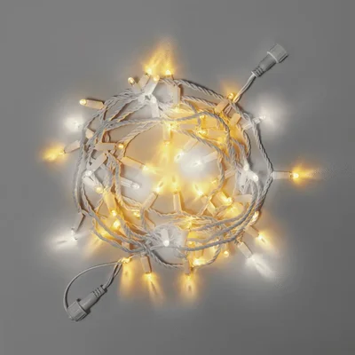 Светодиодная гирлянда INOXHUB Нить 10м, 100 LED, соединяемая, с мерцанием, 24В, IP65, белый резиновый провод 2.3мм, ТЁПЛАЯ БЕЛАЯ