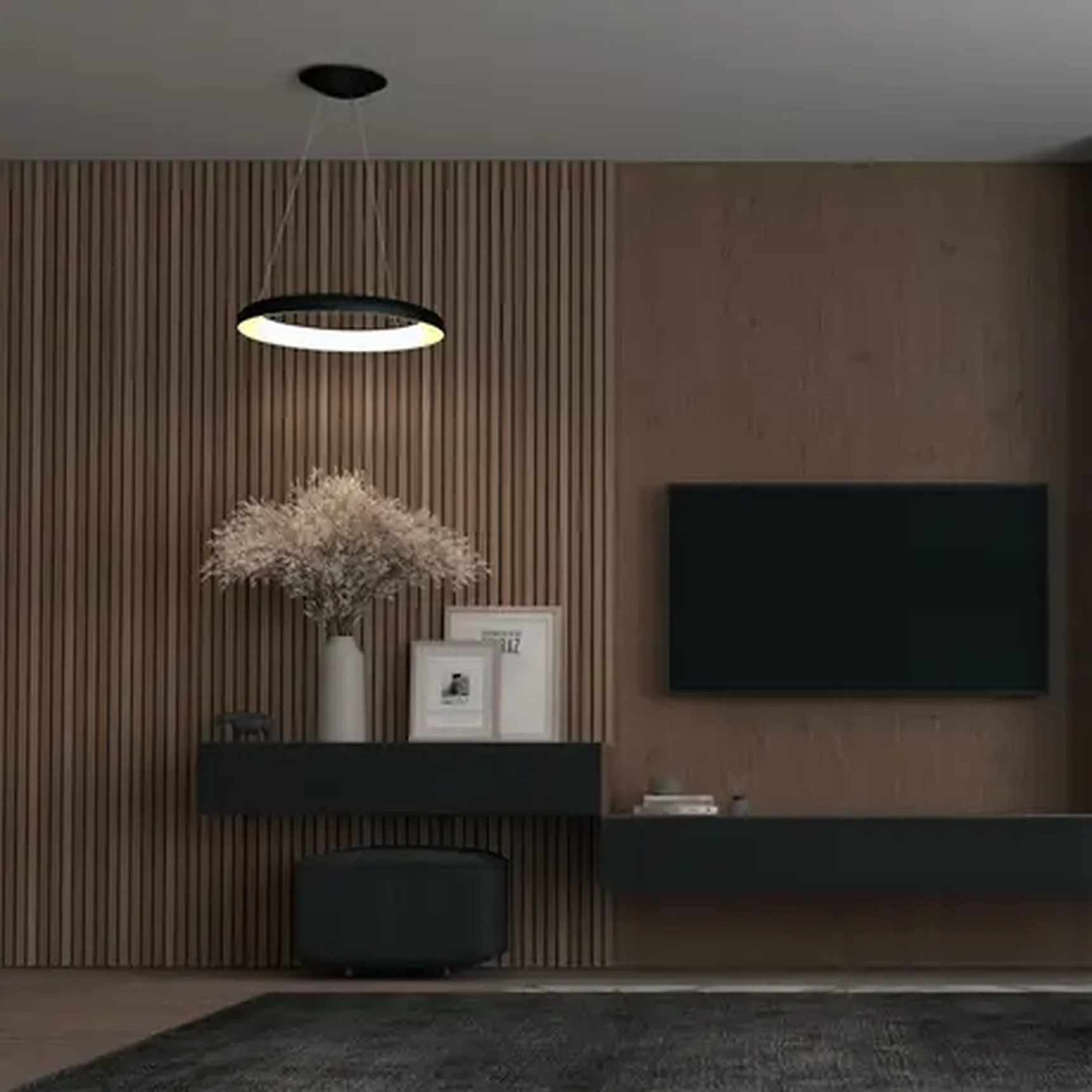 359024 OVER NT23 166 черный Светильник подвесной диммируемый, в комплекте пульт ДУ (2.4G) IP20 LED 3000К~6000К 60W 85-265V FOLD