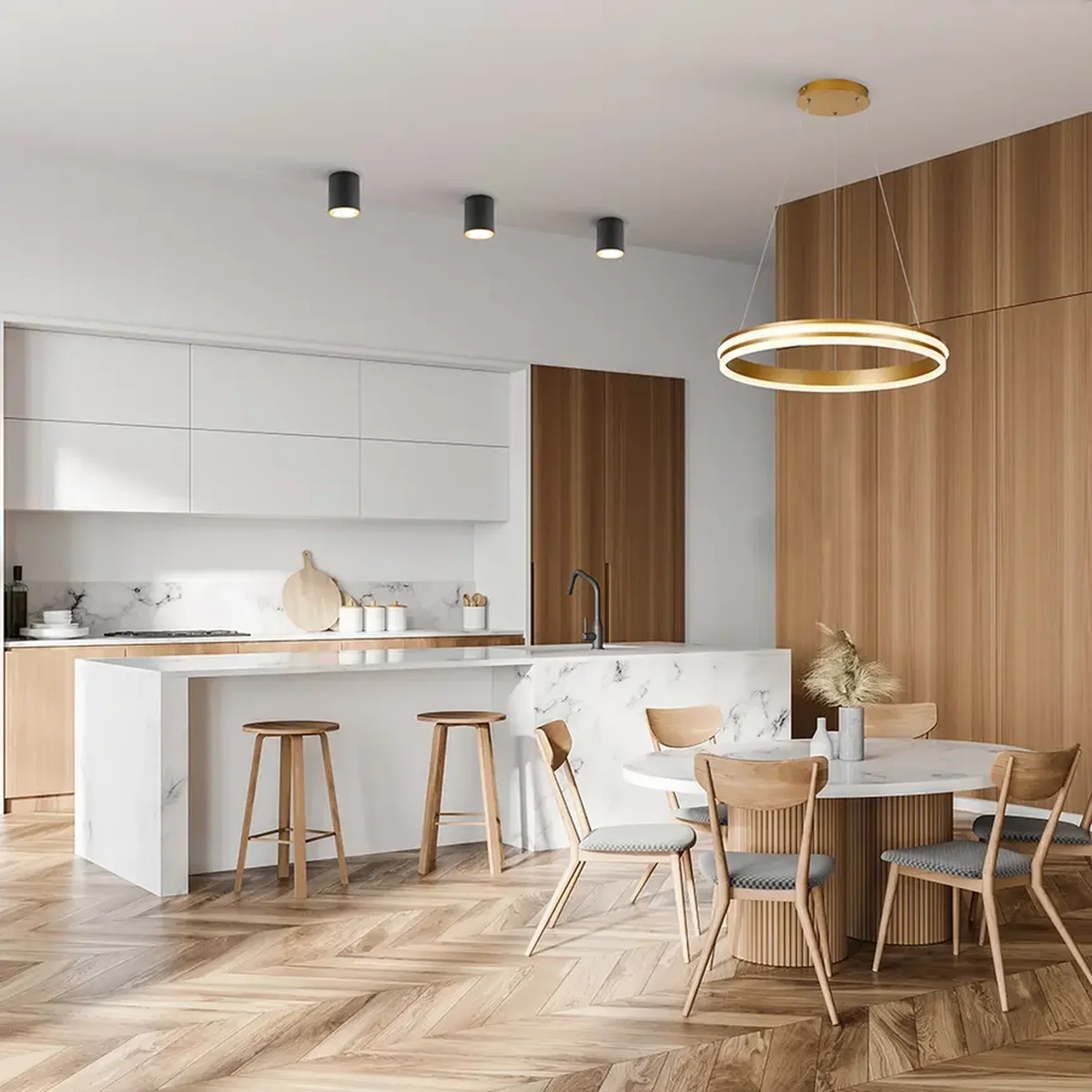 Светильник светодиодный 60W, 4200Lm, 4000K, IP20, золото AL5888 SHINING RING