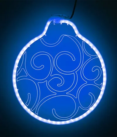 Светодиодная Фигура Шар 30 x 30 см Синяя, Гибкий Неон и Акрилайт, IP54