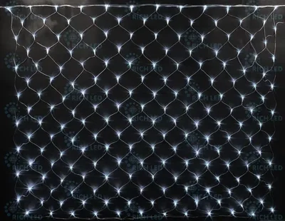 Светодиодная сетка 384 LED, 30 Ватт, IP54, для улицы и помещения, провод Прозрачный, Свечение: 8 режимов, RL-N2*3-T/W