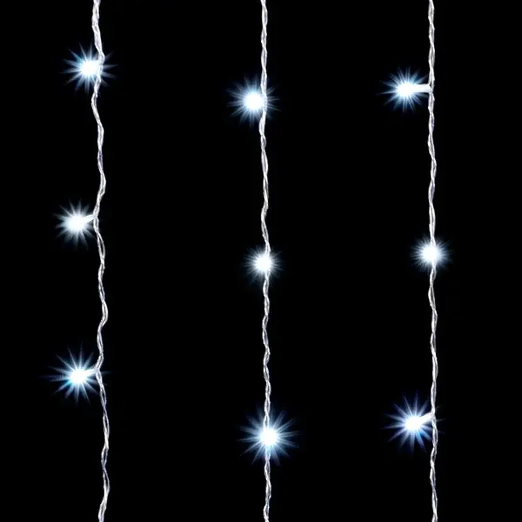 Гирлянда Занавес Облегченный 2 x 2 м Белый с Мерцанием Белого Диода, 400 LED, Провод Прозрачный ПВХ, IP54