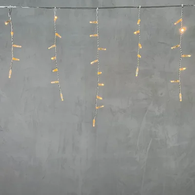 Гирлянда Бахрома с Колпачком 4,9 x 0,5 м Экстра Тепло-Белая 220В, 189 LED, Провод Прозрачный ПВХ, IP65
