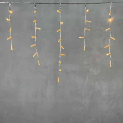 Гирлянда Бахрома с Колпачком 4,9 x 0,5 м Жёлтая 220В, 189 LED, Провод Прозрачный ПВХ, IP65