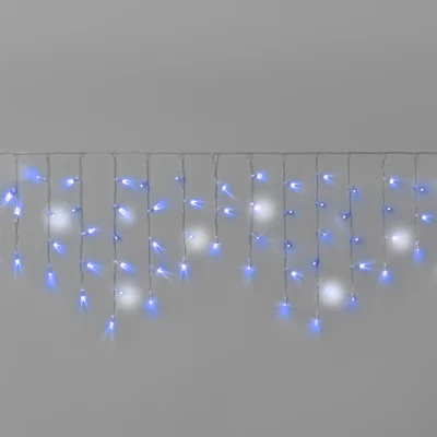 Гирлянда Бахрома INOXHUB 3х0.6м, мерцающая, 108 LED, 220В, IP65, прозрачный провод, СИНЯЯ+БЕЛАЯ