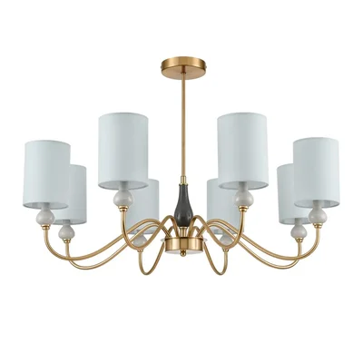 6590/8 CLASSI LN25 латунь/мятный зеленый, металл, керамика/текстиль Люстра подвесная E14 8*40W 220V ANRI