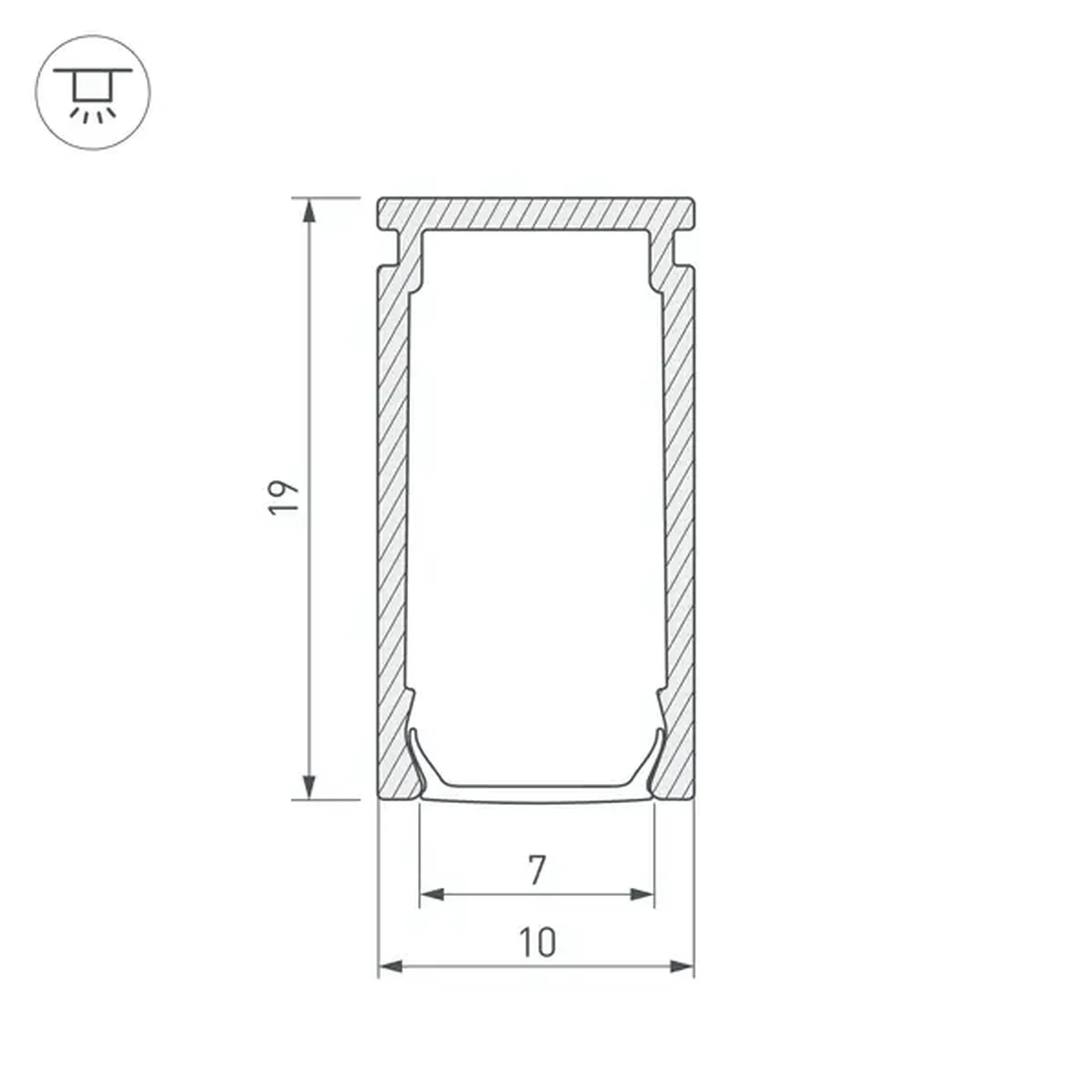 Профиль PIK-1019-2000 ANOD (Arlight, Алюминий)