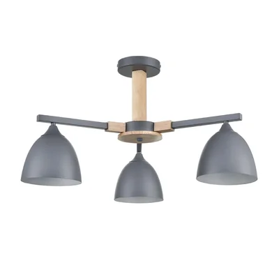8096/3C MODERNI LN25 серый/серый металл, дерево/металл Люстра потолочная Е27 3*60W 220V COLANGE