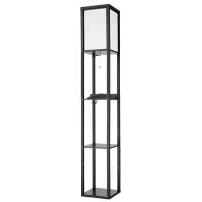 8093/1F COMFI LN25 черный/белый, дерево/текстиль Торшер Е27 1*60W 220V PRACTIC