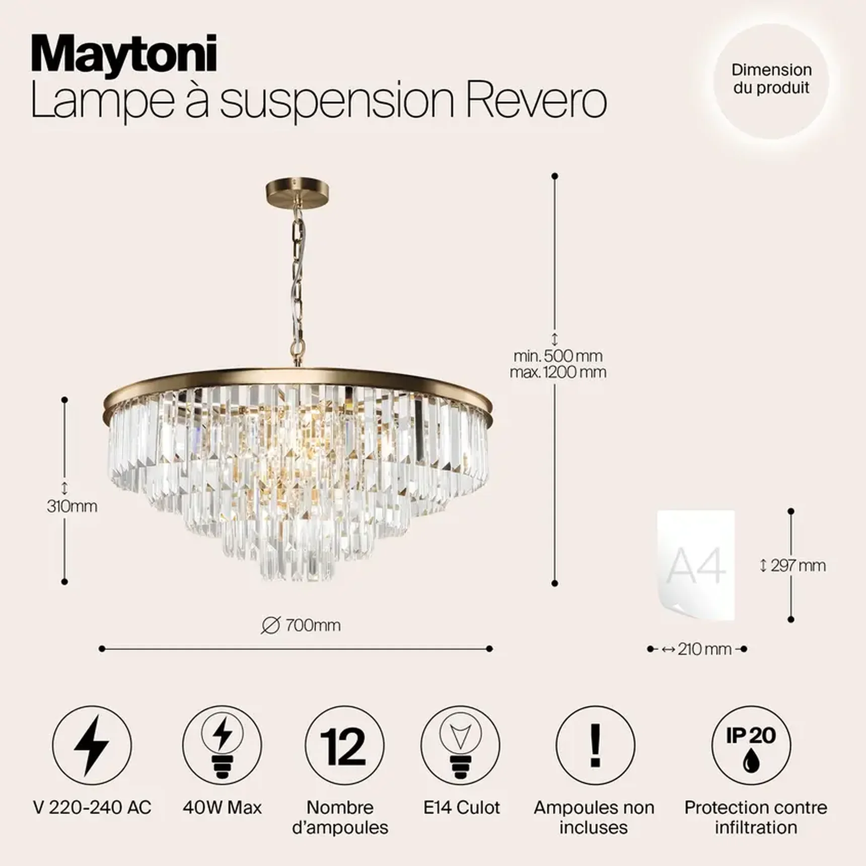 Подвесной светильник Revero E14х12, MOD085PL-12BS