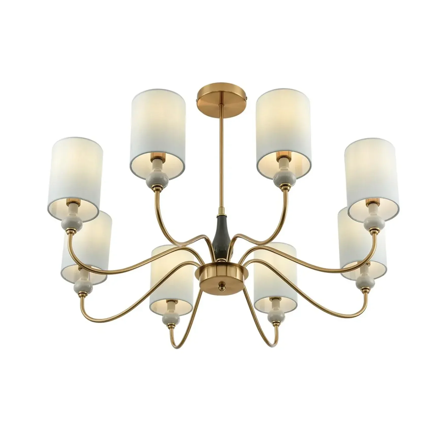 6590/8 CLASSI LN25 латунь/мятный зеленый, металл, керамика/текстиль Люстра подвесная E14 8*40W 220V ANRI