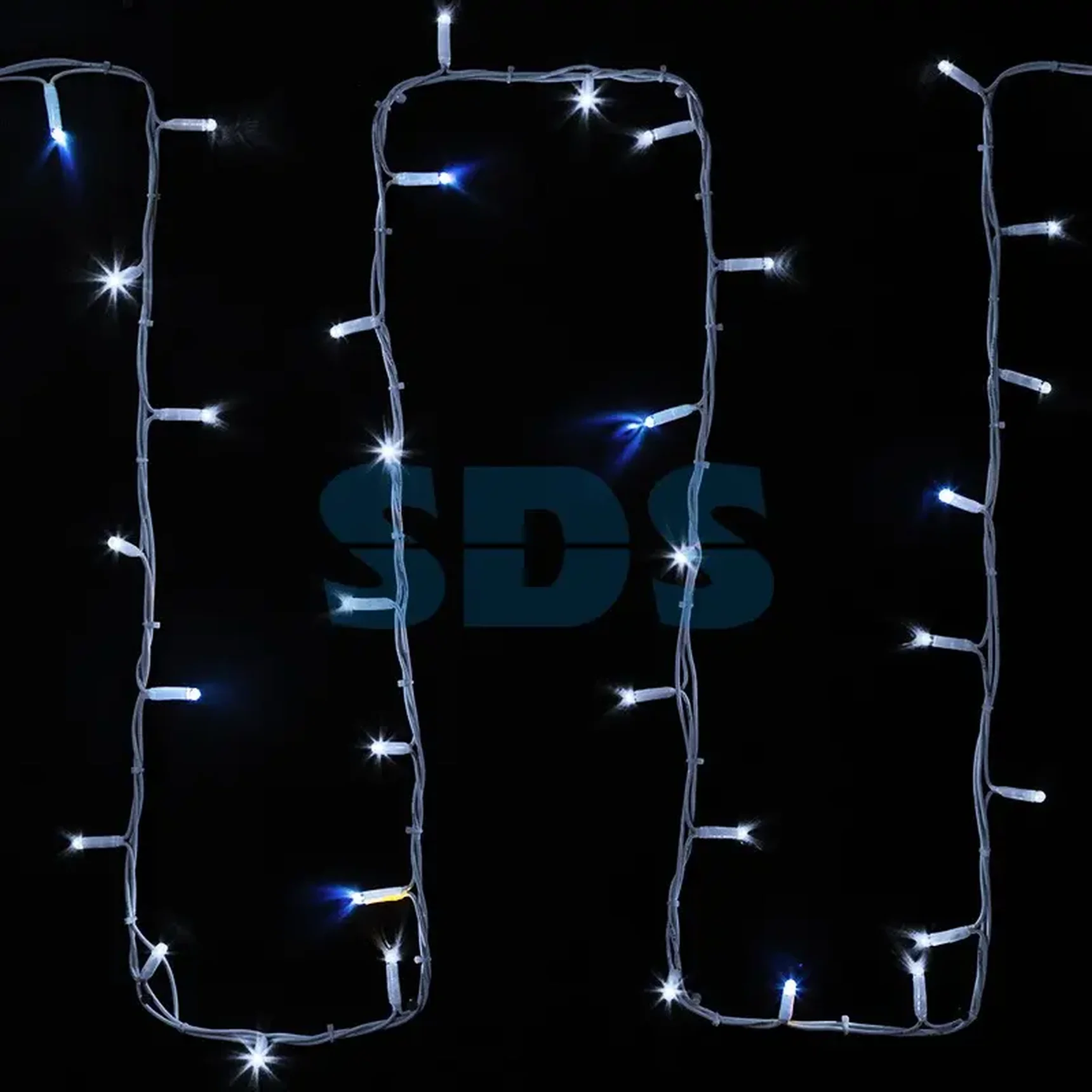 Гирлянда модульная  Дюраплей LED  20м  200 LED  белый каучук , мерцающий Flashing (каждый 5-й диод), Белая