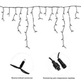 Гирлянда Айсикл (Бахрома) светодиодная 5х0,7 м, с эффектом мерцания, 152 LED, черный провод каучук, белое свечение NEON-NIGHT