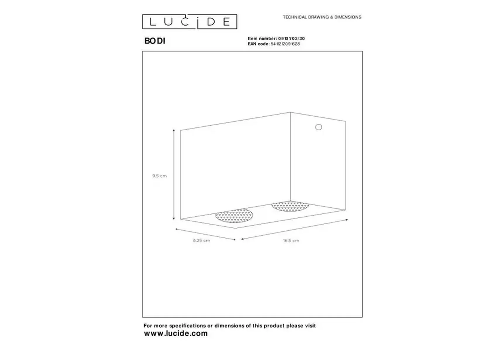 Потолочный светильник Lucide Bodi 09101/02/30