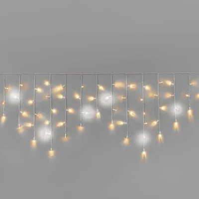 Гирлянда Бахрома INOXHUB 3х0.6м, мерцающая, 108 LED, 220В, IP65, белая резина 3.3мм, ТЁПЛАЯ БЕЛАЯ