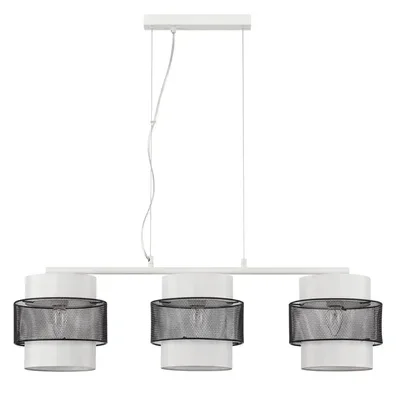 8002/3A MODERNI LN25 белый, черный металл/металл, текстиль Подвес Е27 3*60W 220V ANIMAISA