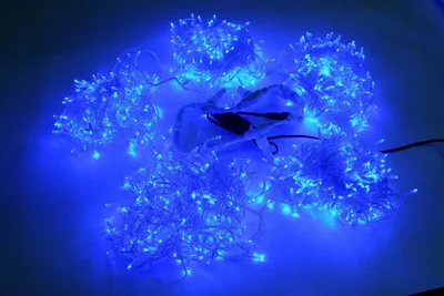 Светодиодный спайдер LED-PLS-200*5-20M*5-24V-B/С (20) 5 нит., синие светодиоды на прозрачном пров. с 230V/24V/80W трансф