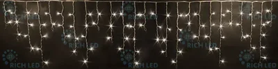 Светодиодная бахрома 112 LED, 6 Ватт, IP54, для улицы и помещения, провод Прозрачный, Свечение: постоянное, RL-i3*0.5-T/WW