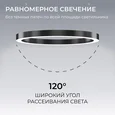 R30-019 Светильник светодиодный кольцо, серии OLA, подвесной,30Вт, ~230 В / 50 Гц, 3300лм, 4000К, IP20, 600x35x40мм, алюминий, чёрный, расс