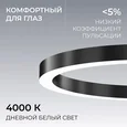R30-019 Светильник светодиодный кольцо, серии OLA, подвесной,30Вт, ~230 В / 50 Гц, 3300лм, 4000К, IP20, 600x35x40мм, алюминий, чёрный, расс