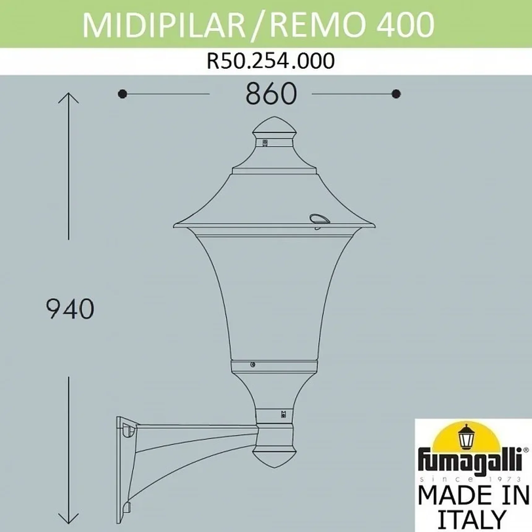 Светильник уличный настенный FUMAGALLI MIDIPILAR/REMO R50.254.000.AYE27 черный