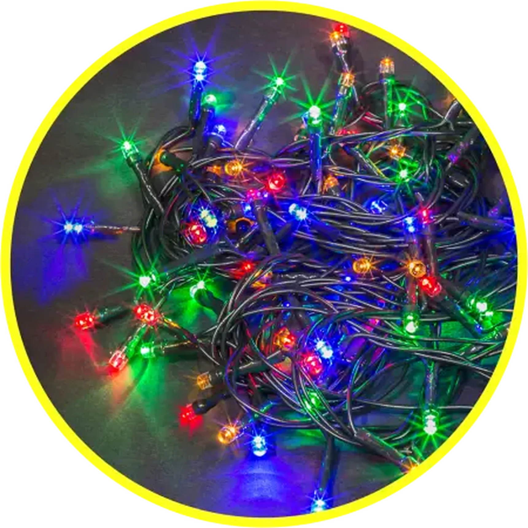 Светодиодная гирлянда NGF-S01-100RGBY-10-9.5m-230-C8-BL-IP44