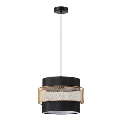 8003/1A MODERNI LN25 черный/черный, золотой металл/металл, текстиль Подвес Е27 60W 220V ANIMAISA