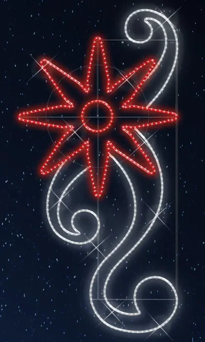 Светодиодная консоль "Георгин" на металлокаркасе, 220 В, RL-KN-143 (Красный+Холодный)