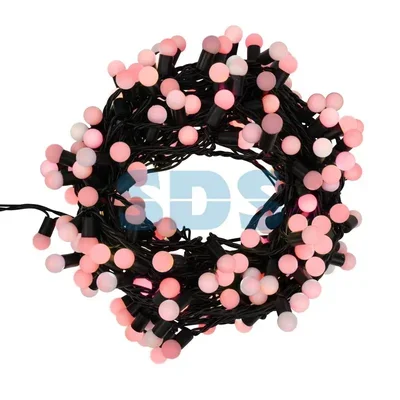 Гирлянда Мультишарики Ø17,5мм, 20 м, черный ПВХ, 200 диодов, цвет красный