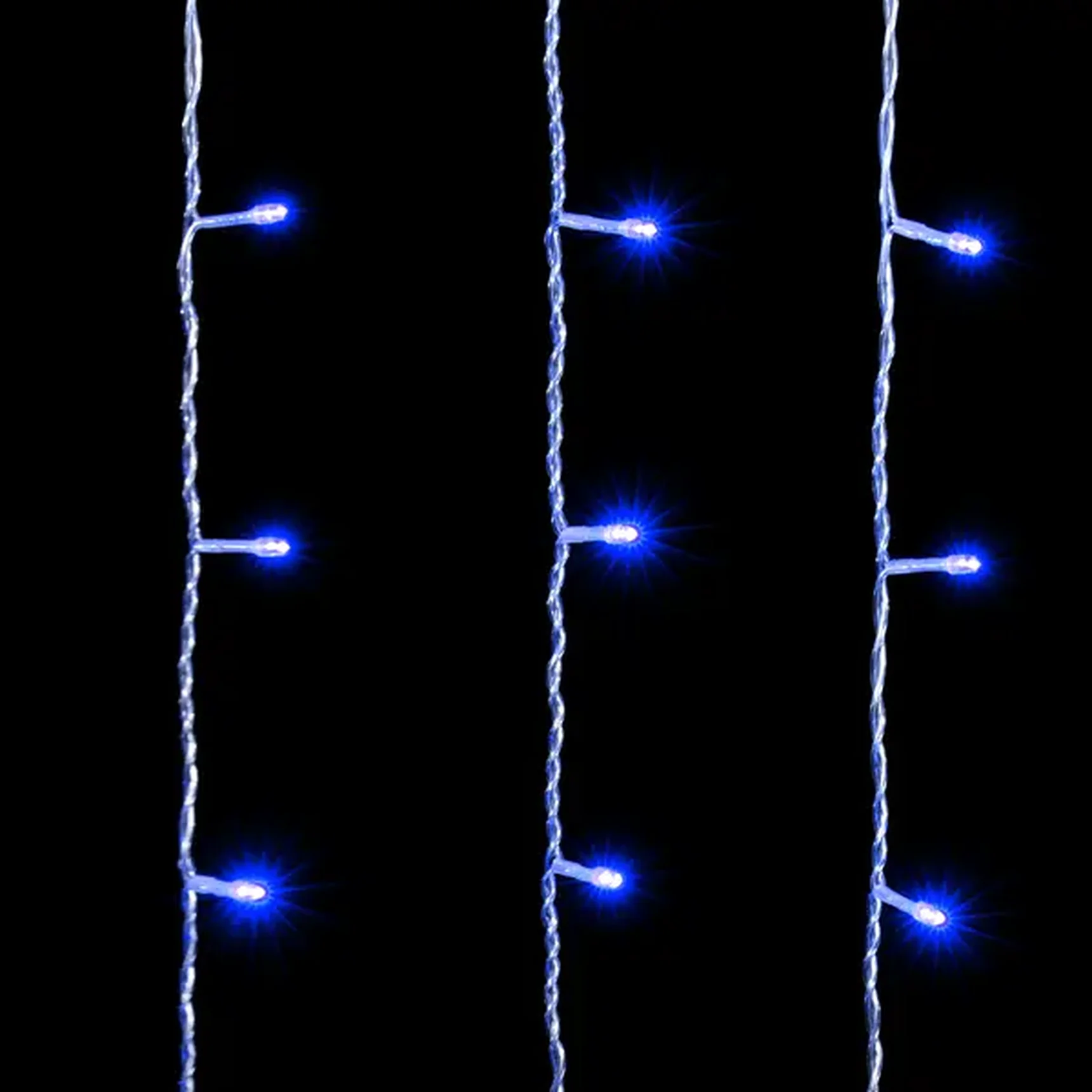 Гирлянда Занавес 2 x 1 м Синий 220В, 200 LED, Провод Прозрачный ПВХ, IP54