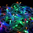 Гирлянда (Нить) ALEDUS, 220 В, 10 м, прозрачный провод, RGB, с мерцанием