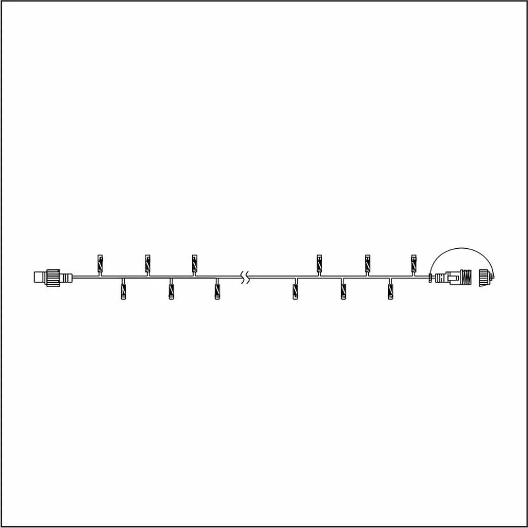 Гирлянда (Нить) ALEDUS, 220 В, 10 м, белый провод, резина, зеленый, с мерцанием