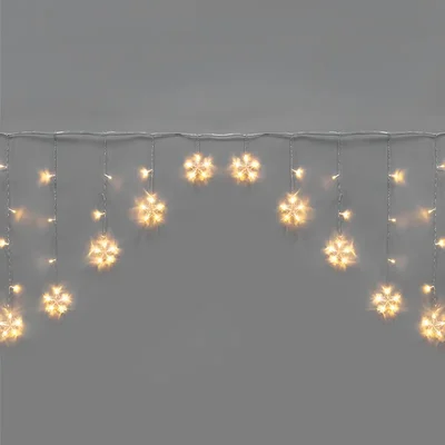 Гирлянда Арка со звездами 2,5х1,2м, 136LED ТЕПЛЫЙ БЕЛЫЙ, прозрачный ПВХ, IP20, свечение с динамикой, 230В, не соединяется, с контроллером 8 режимов