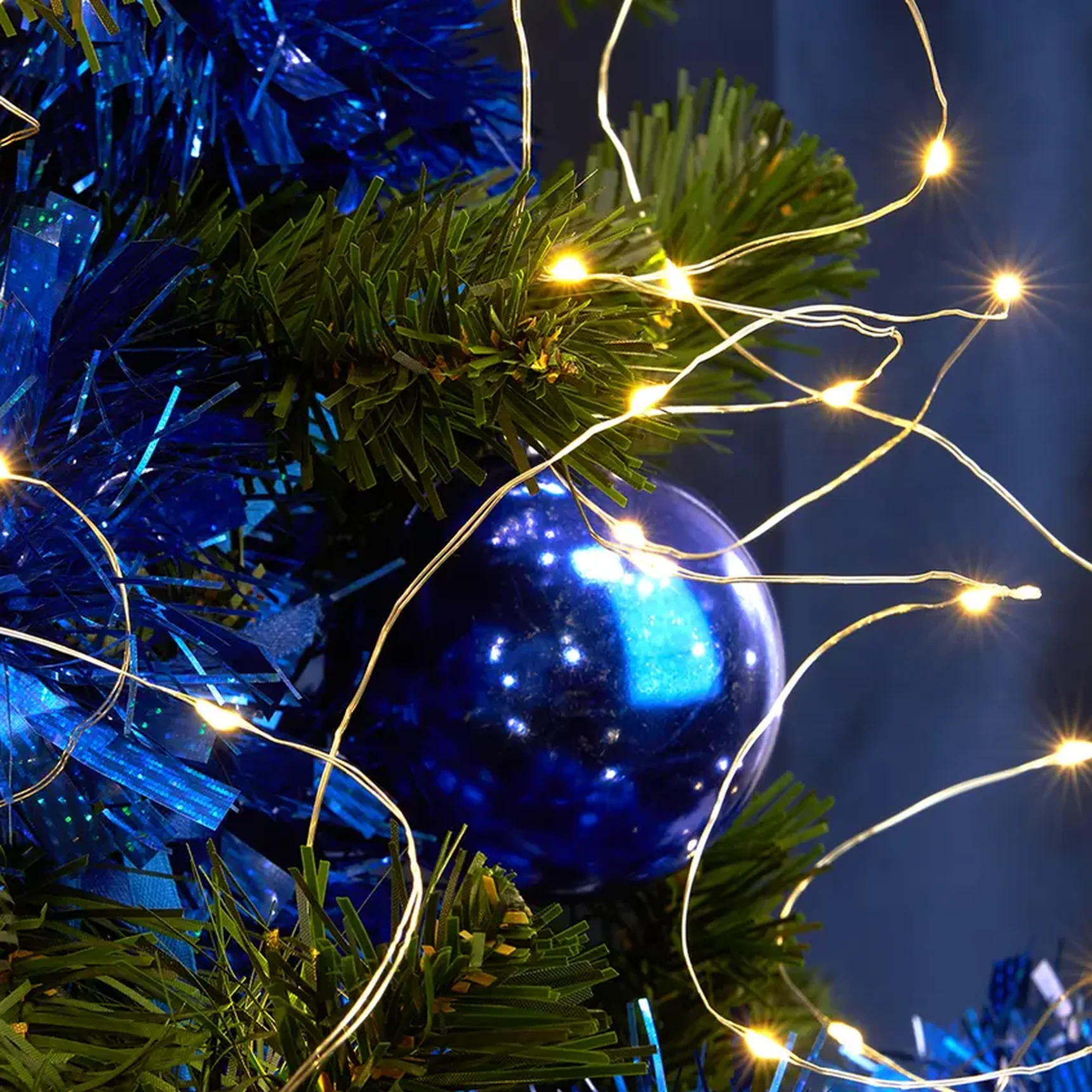 CL53 Гирлянда на елку, 200 LED теплый белый, 10 веток* 20 лампочек, 2м + 1м шнур, IP20