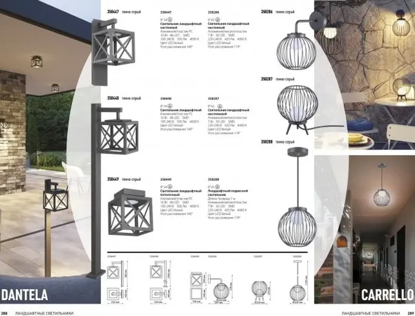 Уличный светодиодный настенный светильник Novotech Carrello 358286